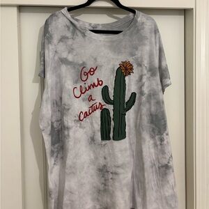 Torrid Gray Tie-Dye Cactus Tee